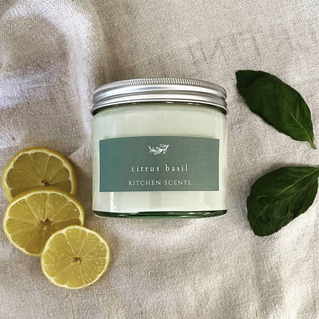 Citrus Basil Soy Candle By Kitchen Scents
