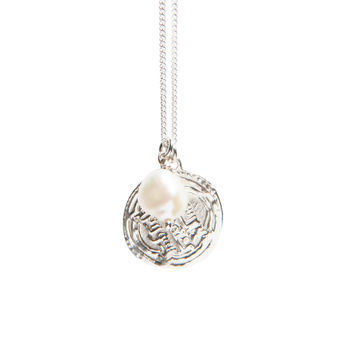 Talisman Coin And Baroque Pearl Necklace, 3 of 8