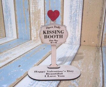 Kissing Booth Valentine Wooden Card, 2 of 3