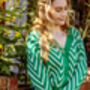 Bright Green Zig Zag Print Cardigan, thumbnail 7 of 11