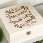 Engraved Botanical Wedding Keepsake Wooden Box, thumbnail 3 of 3