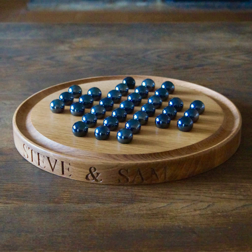 Personalised Wooden Solitaire Board By Traditional Wooden Gifts