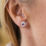 Sterling Silver Birthstone Small Disc Studs, thumbnail 4 of 12
