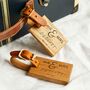 Personalised Wooden Luggage Tags Wedding, thumbnail 1 of 4