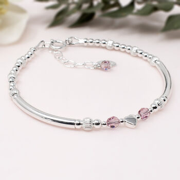 June Birthstone Bracelet, Sterling Silver Beaded Crystal Jewellery, 3 of 3