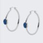 925 Sterling Silver Blue Druzy Crystal Large Hoops, thumbnail 2 of 3