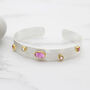 Pink Tourmaline Gemstone Silver Cuff Bracelet, thumbnail 3 of 8