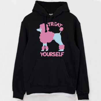 Treat Yourself Poodle Women's Slogan Hoodie, 5 of 5