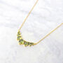 Graduated Round Peridot Stones Gold Plated Necklace, thumbnail 1 of 4