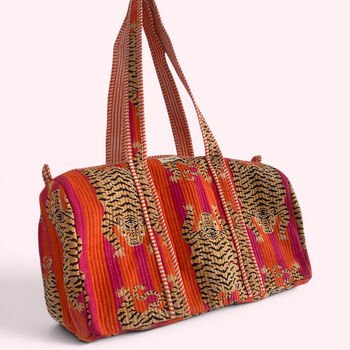 Pink Tiger Print Weekend Duffle Bag, 3 of 4