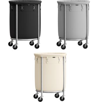 Rolling Laundry Basket With Steel Frame Trolley, 7 of 7