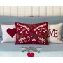Hand Embroidered Christmas Robin Cushion In Wool, thumbnail 5 of 6
