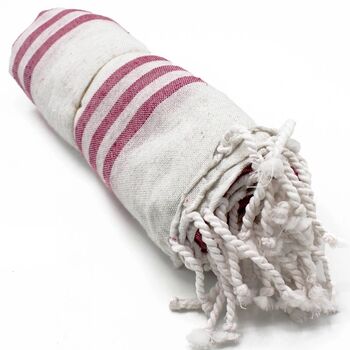 Pink Hammam Striped Cotton Towel, 2 of 4