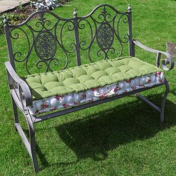 Helmsley Blush Floral Garden Bench Cushion, 3 of 7