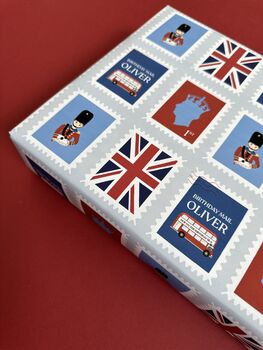 Personalised London Stamp Wrapping Paper, 3 of 4