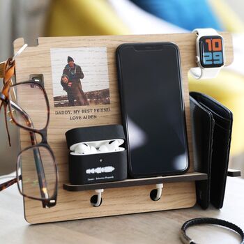 Personalised Wooden Accessory Stand With Photo, 2 of 8