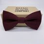 Irish Linen Bow Tie In Burgundy, thumbnail 1 of 2