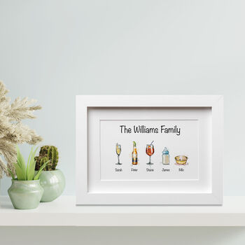 Personalised Family Drinks Print, 2 of 10
