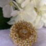 Indian Gold Plated Pearl Adjustable White Ring, thumbnail 1 of 2