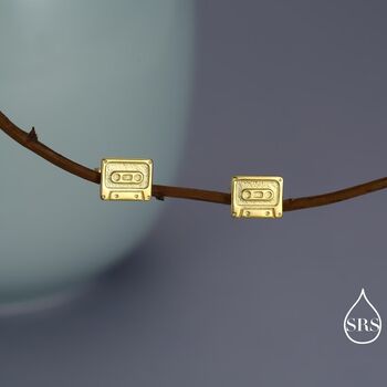 Sterling Silver Retro Music Cassette Tape Stud Earrings, 5 of 12