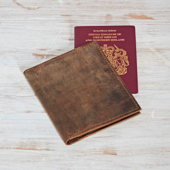 Personalised Handmade Buffalo Leather Passport Holder, 4 of 8