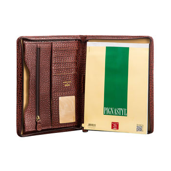 Luxury Leather A4 Conference Folder.'The Dimaro Croco', 5 of 9