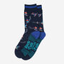 Downhill Skier Bamboo Socks Men's Navy Blue, thumbnail 3 of 4