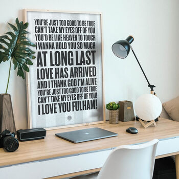 Fulham 'I Love You' Football Song Print, 2 of 3