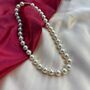 Large Ivory Lightweight Round Pearl Statement Choker Necklace, thumbnail 5 of 5
