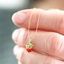 Gold Plated Tiny Strawberry Charm Necklace, thumbnail 1 of 5