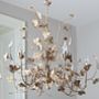 Distressed Bronze Leaf Six Bulb Chandelier, thumbnail 1 of 1