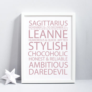 Star Sign Personalised Print, 2 of 4