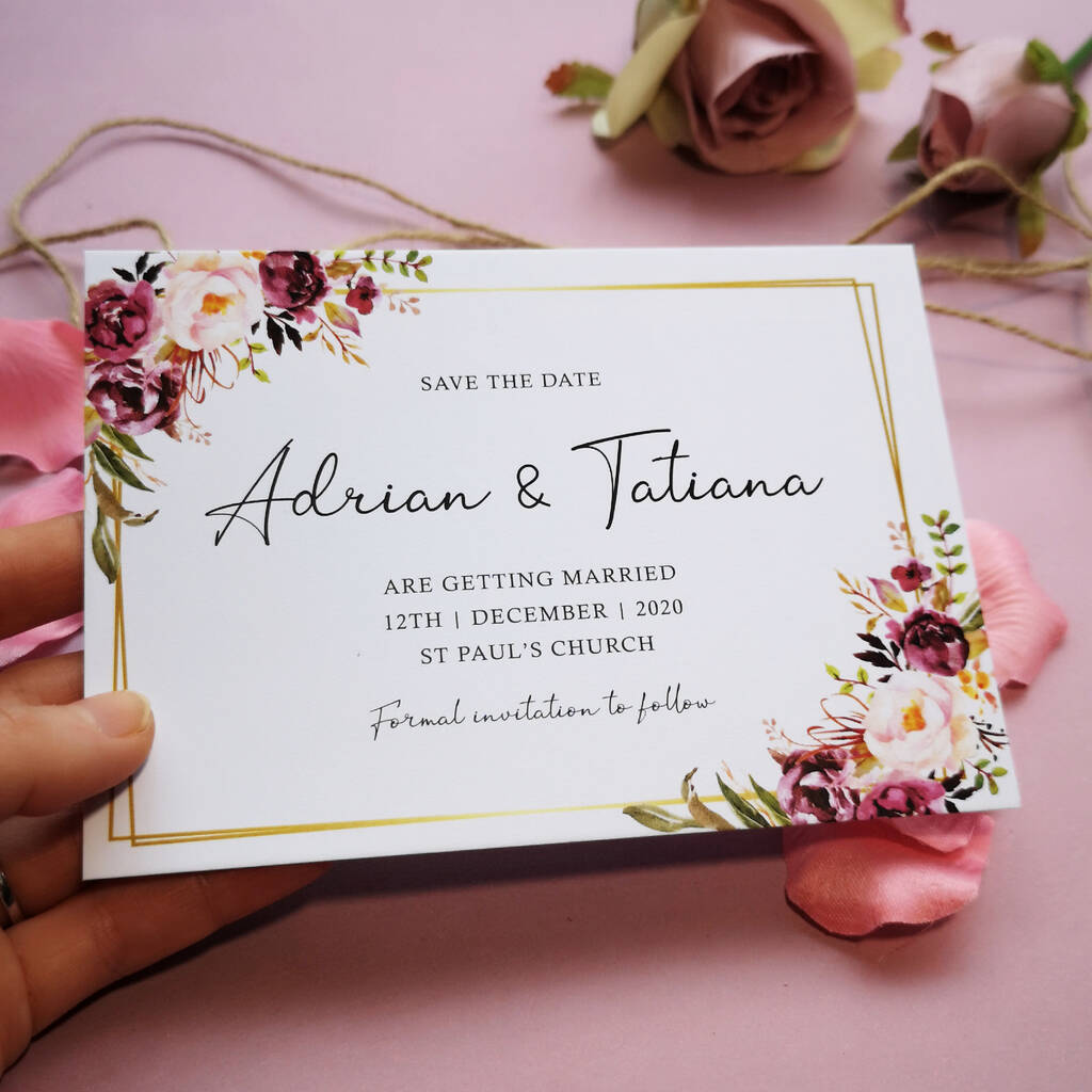 Blush Gold Save The Date Cards, 1 of 2