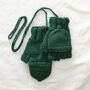 Fair Trade Knit Wool Lined Mitten Fingerless Gloves, thumbnail 4 of 12