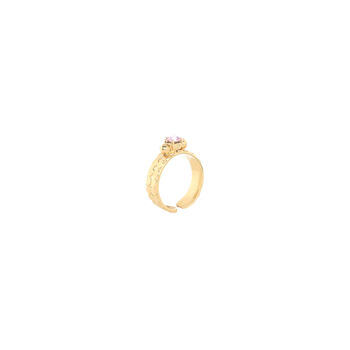 Pink Crystallized Gold Plated Ring, 2 of 3