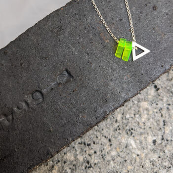 Silver And Perspex Triangle Necklace : Bob Collection, 4 of 4