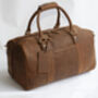 Hunter Leather Travel Duffle Bag Holdall With Personalised Luggage Tag, thumbnail 3 of 6