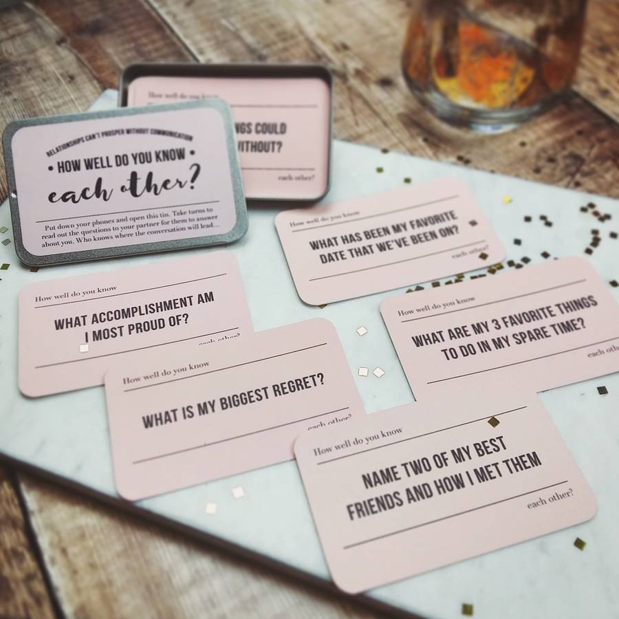 couple conversation starter cards by intwine | notonthehighstreet.com