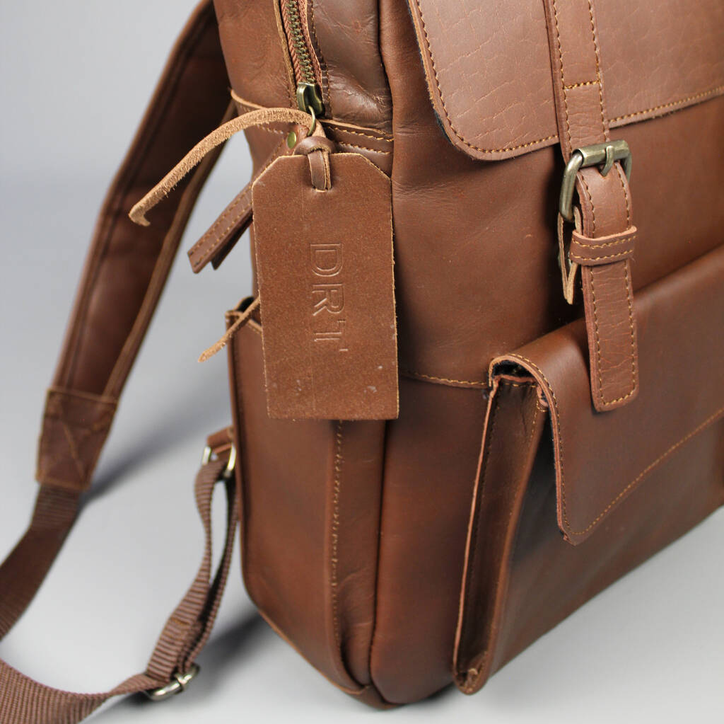 personalised leather book backpack by vintage child ...