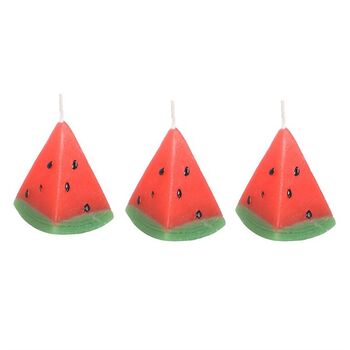 Set Of Three Watermelon Shaped Candles For Her, 2 of 2