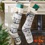 Personalised Scandi Knit Christmas Stockings, thumbnail 1 of 8