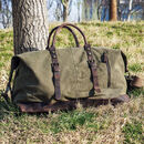 green canvas holdall