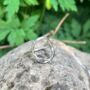 Hammered Hoop Leaf Ring In Sterling Silver, thumbnail 2 of 6