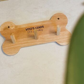 Personalised Wooden Dog Lead Holder, 2 of 5