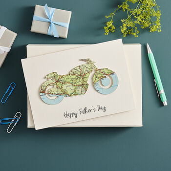 Personalised Fathers Day Map Motorbike Card, 4 of 5