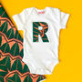 Personalised African Print Letter Baby Bodysuit, thumbnail 1 of 8