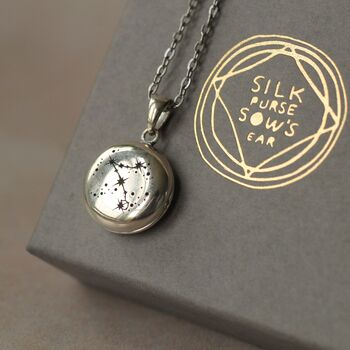 Sterling Silver Personalized Star Sign Constellation Locket, 9 of 10