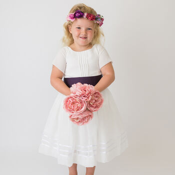 Cap Sleeve Flower Girl Child Dress With Colour Sash, 3 of 8