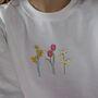 Embroidered Floral ' You Look Lovely ' Back Sweater, thumbnail 4 of 5