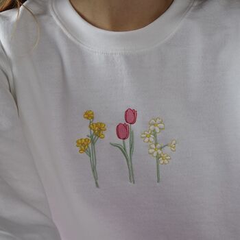 Embroidered Floral ' You Look Lovely ' Back Sweater, 4 of 5